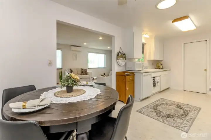 Dining room area into kitchen Dining room area into kitchen