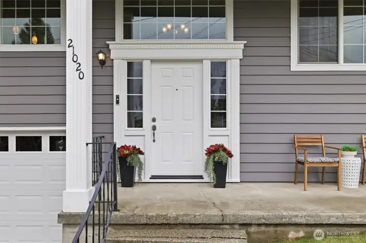 West facing main door.