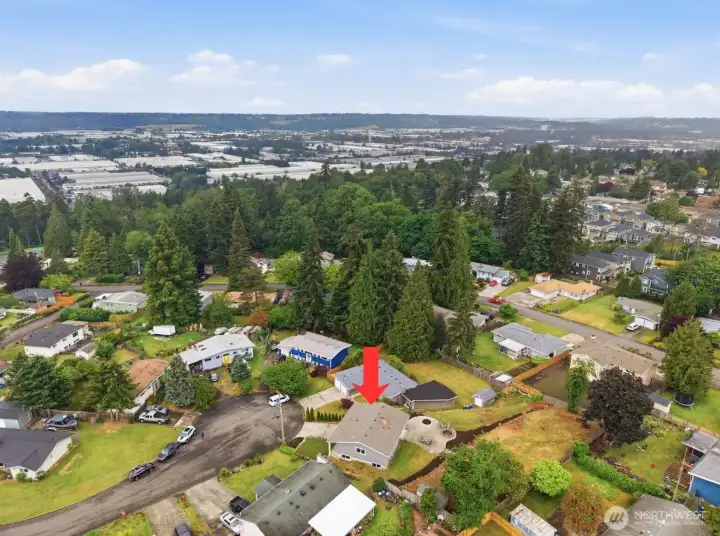 Minutes away from main roads, shopping and conviniences.