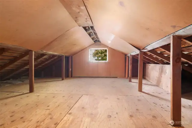 Spacious attic storage