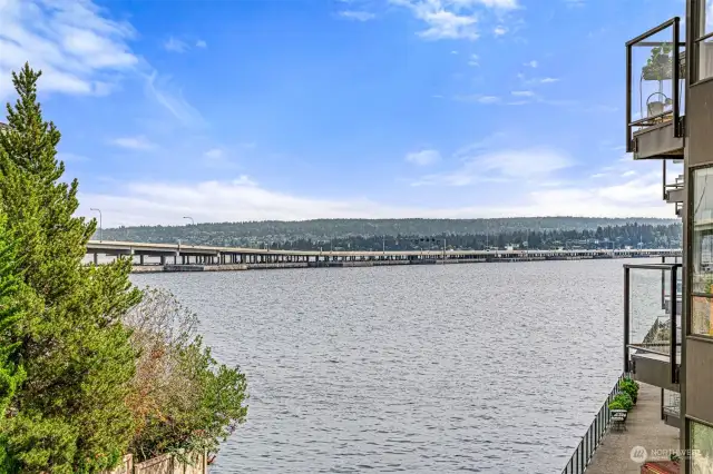 Lake view from living room and balcony