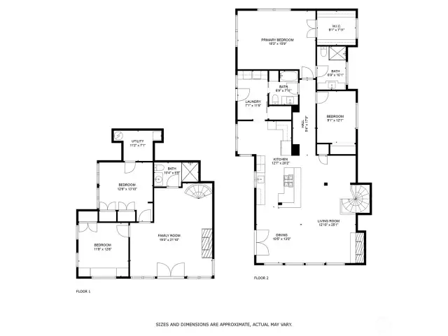 Floor plan and approx measurements of the main house.