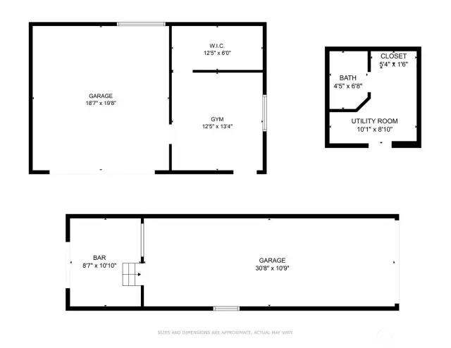 floor plan for the 2-car detached garage and boathouse.