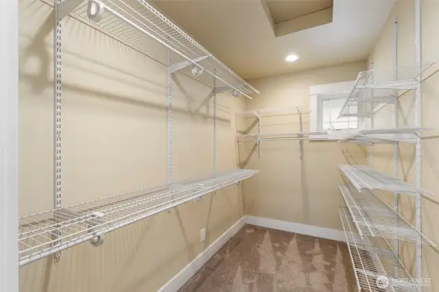 The expansive walk-in closet.