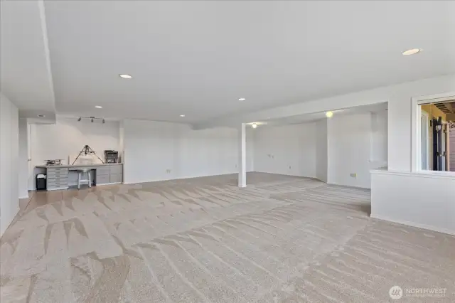 Newly carpeted family room.