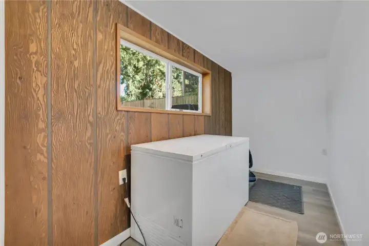 Extra finished space downstairs. Make your own Costco pantry down here!