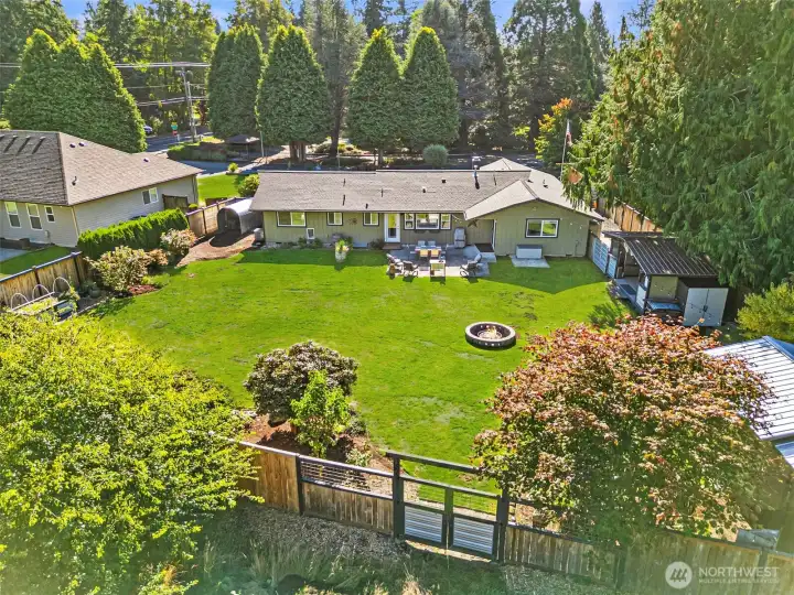 large patio and firepit too.