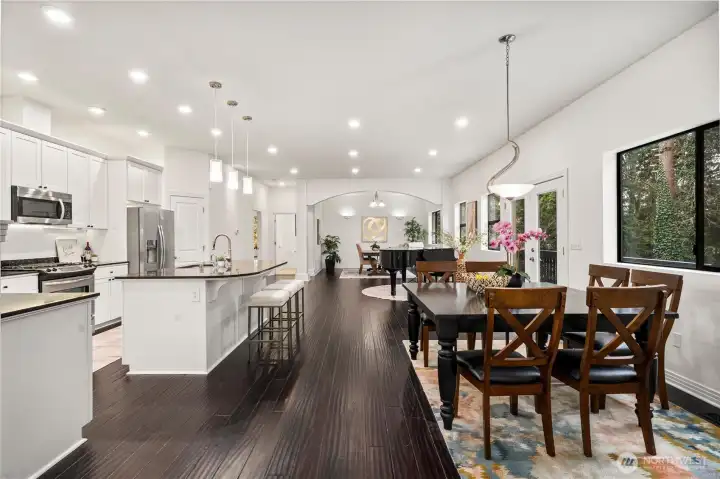 A comfortable breakfast nook conveniently located next to the kitchen