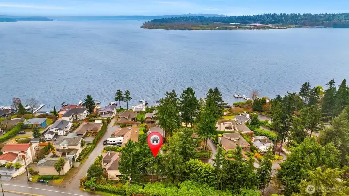 Grand south-facing lake vistas.