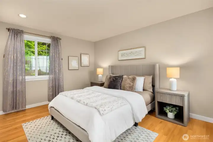 2nd bedroom with tranquil backyard views.