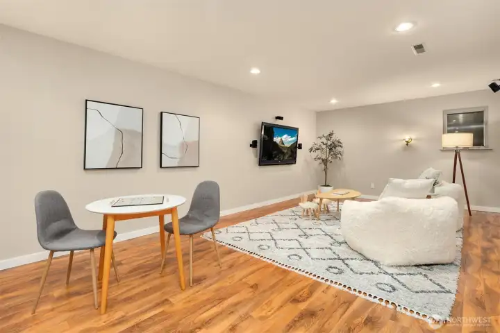 Home entertainment made easy with pre-wired audio/video plus flexible space in lower level.