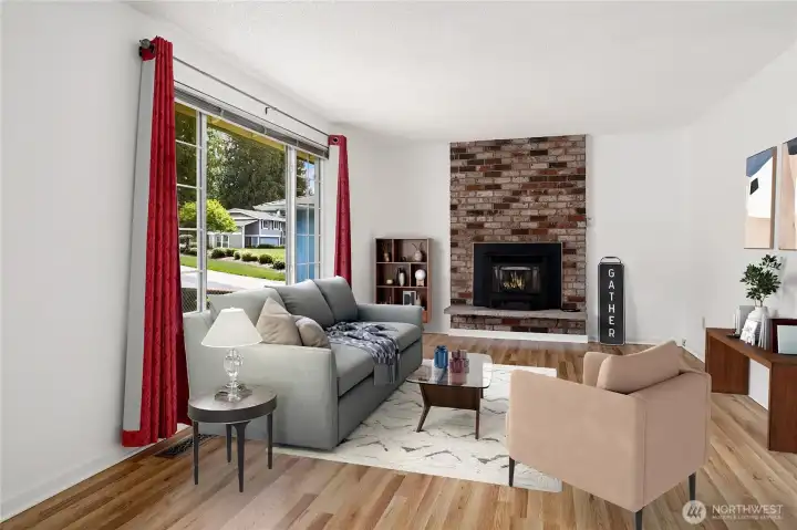 Living room virtually staged