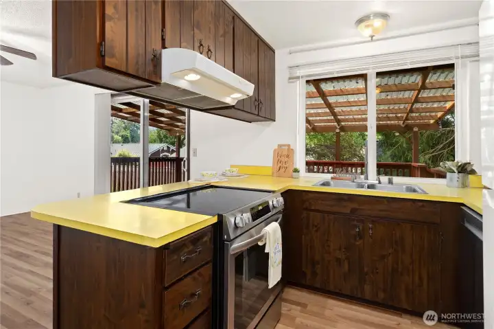 Kitchen without dining room virtual staging