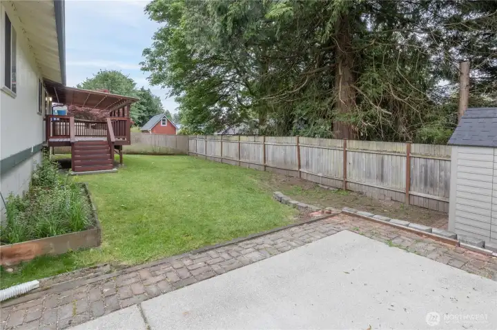 concrete pad for the extra parking/RV. And sturdy covered backdeck