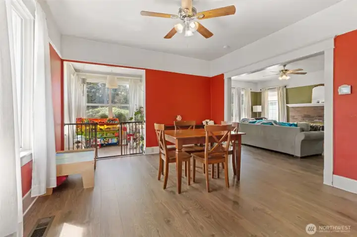 Nice open dining room.