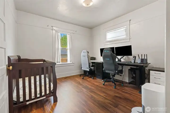 Bedroom 2, the 9 foot ceilings make it feel so big!