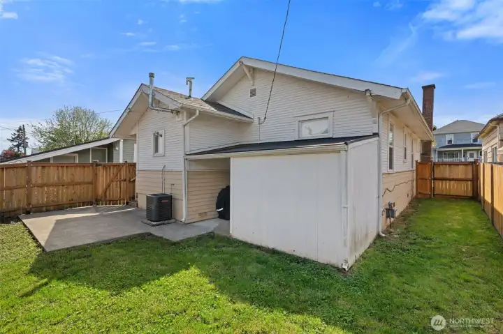Storage shed is great for your toys and lawn equipment.