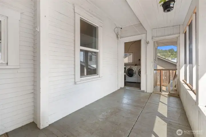 Utility/laundry room off the covered porch.