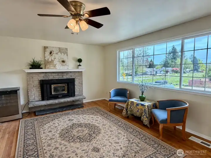 Living room with fireplace