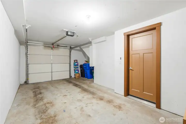 1-car garage with extra storage space