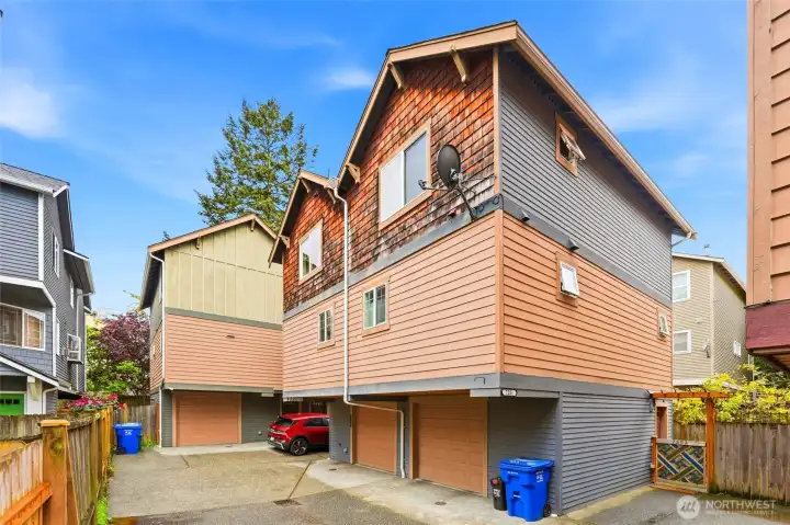 Unit B is tucked back down the driveway in the right back corner, creating a private setting away from the street.