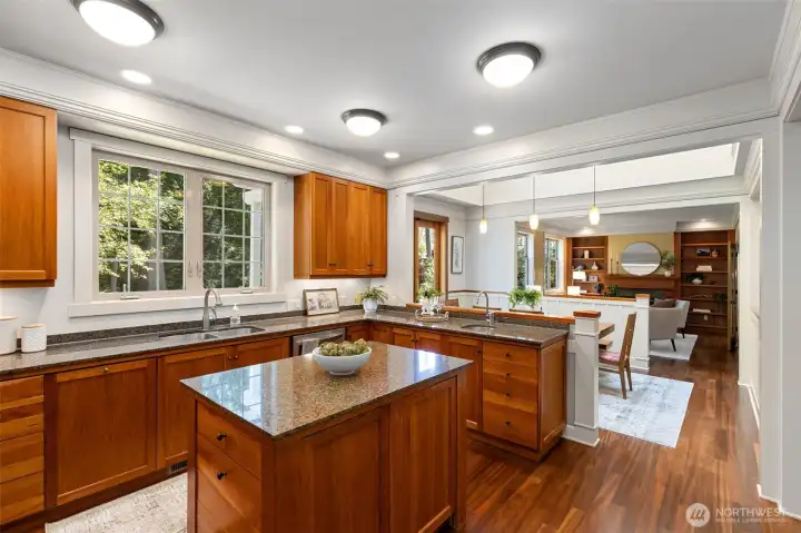 Kitchen island, lots of storage.