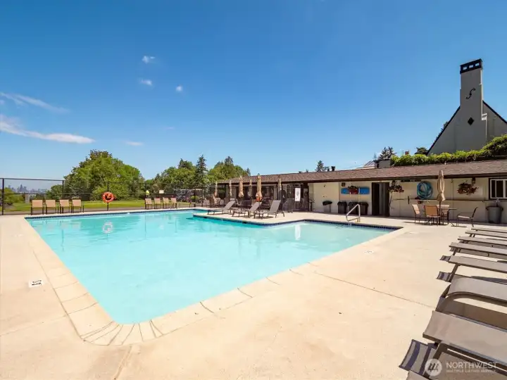 View of the clubhouse pool.