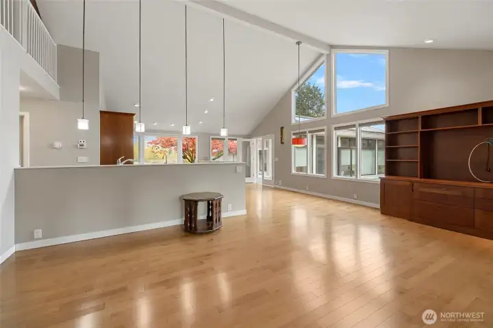 Family room viewing towards the kitchen