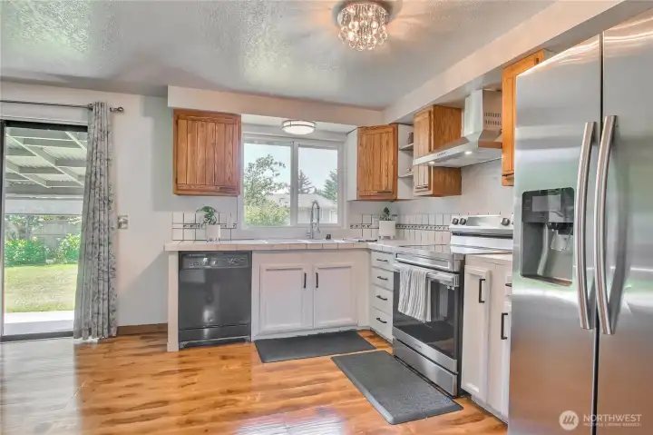 Open and bright kitchen space.