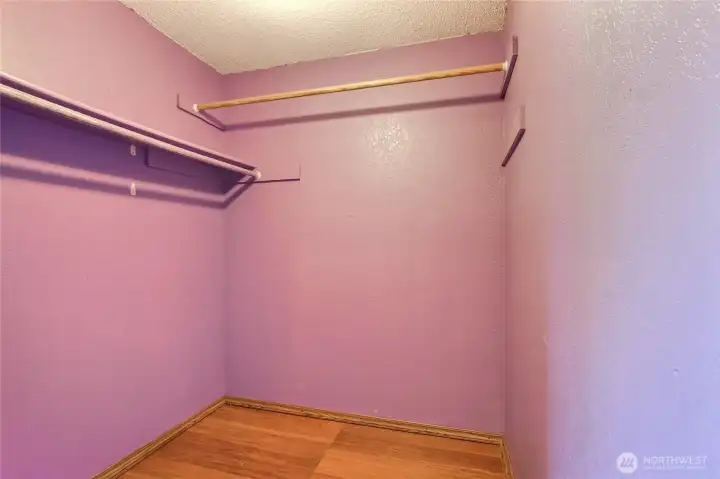 Walk-in closet in second bedroom.