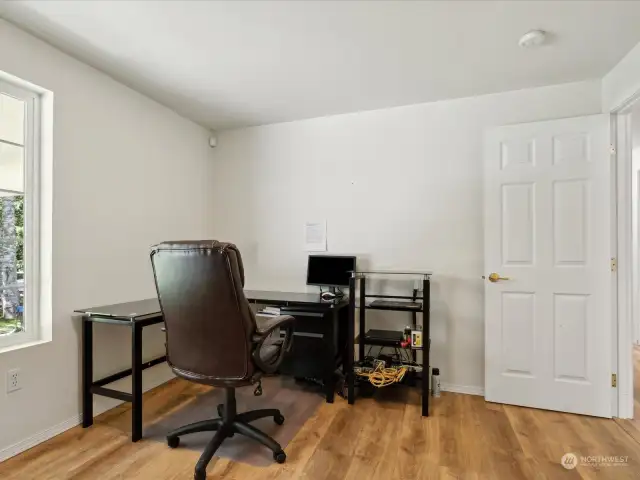 This is the bonus/office room with a closet space.