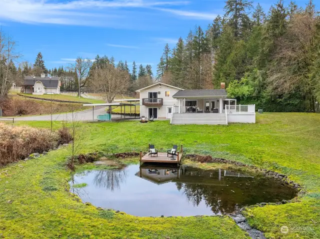 Salmon bearing creek and natural pond