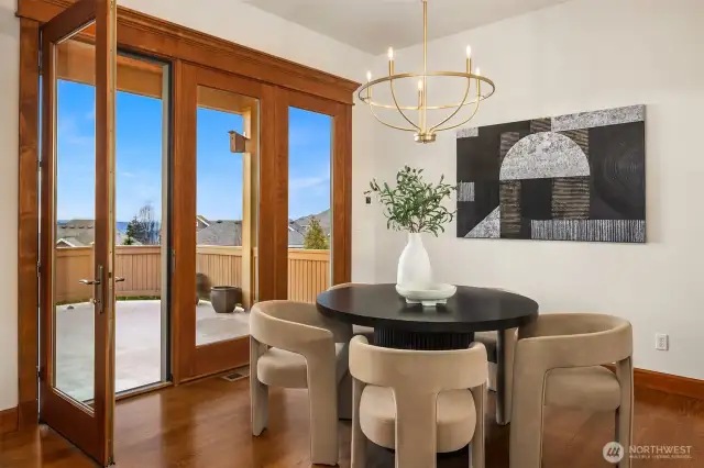 Eat in kitchen area with access out to covered deck.