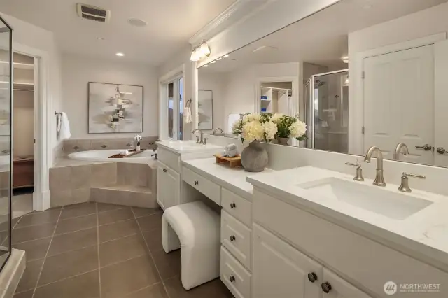 Luxury awaits in this beautiful Primary suite bath.