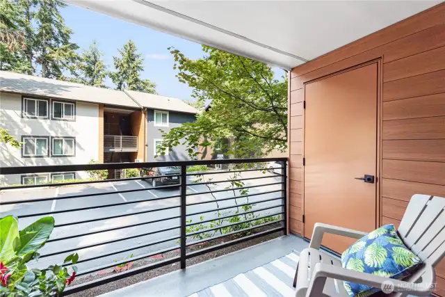 Enjoy the freshly renovated covered deck, complete with a storage closet.