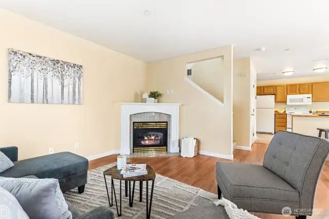 Living room with gas fireplace