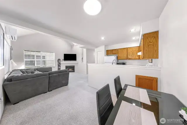 View of lower level living area