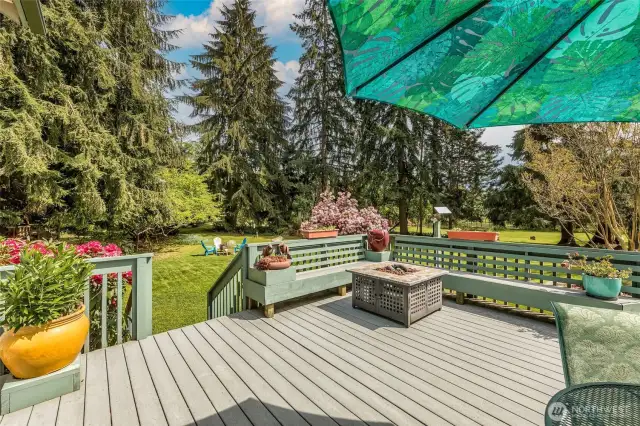 Lower tier deck with plenty of space for entertaining.