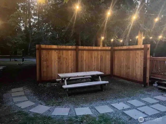 Outdoor eating and stepping stones