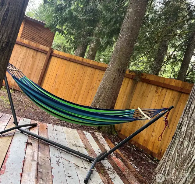 Afternoon napping is perfect in the hammock