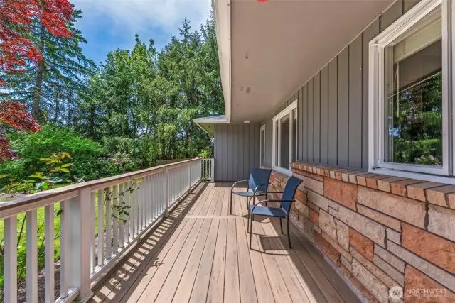 Enjoy the beautiful front yard from the front deck.