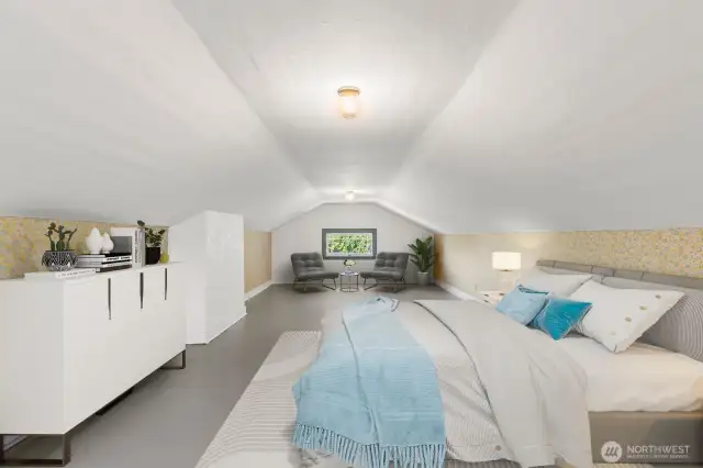 Virtually Staged 3rd bedroom from one angle