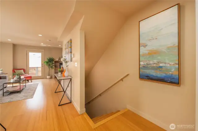 The stairs to the main floor.