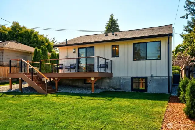 Enjoy indoor-outdoor living with a wraparound deck.