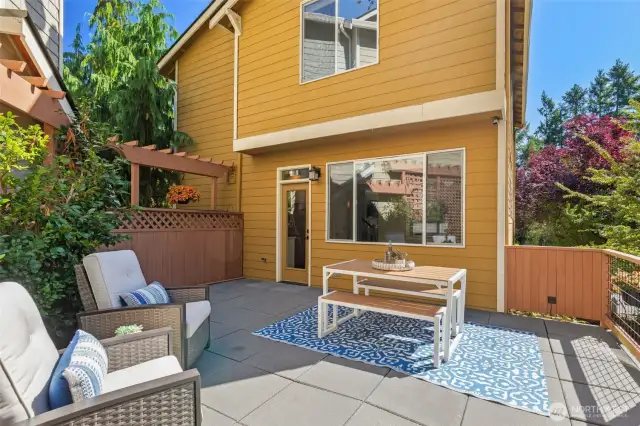 Ample patio space for BBQing, cocktails and planter boxes