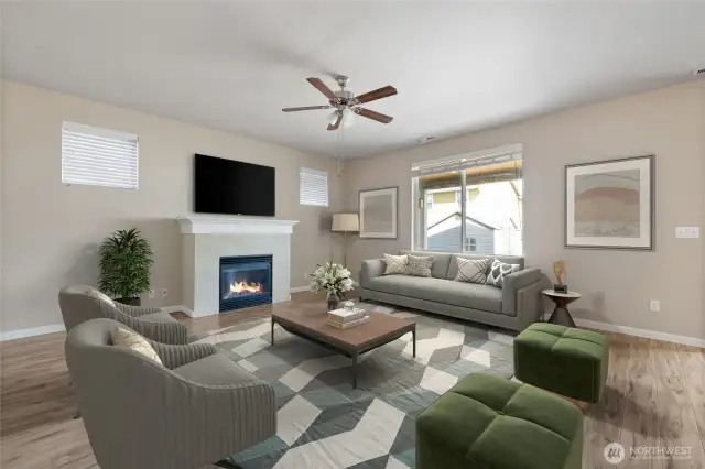 Huge family room! Virtually staged