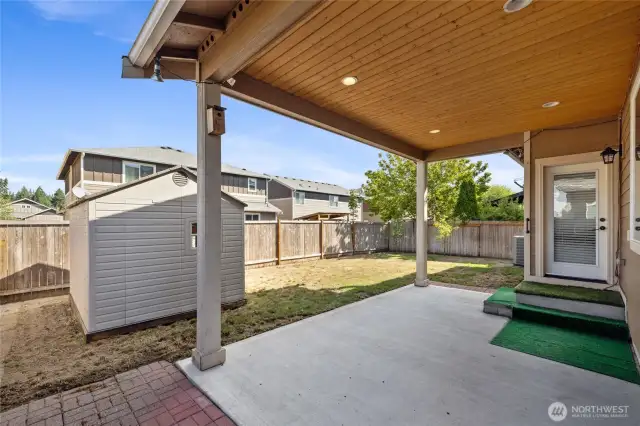 Backyard and large covered patio