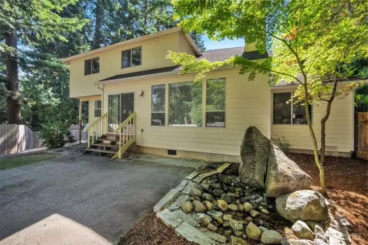 Serene water fall in backyard.