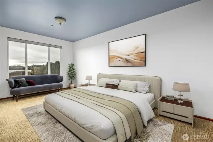 Primary Bedroom Virtually Staged.