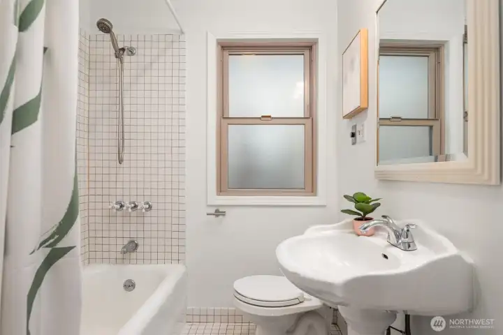 main level, full bathroom